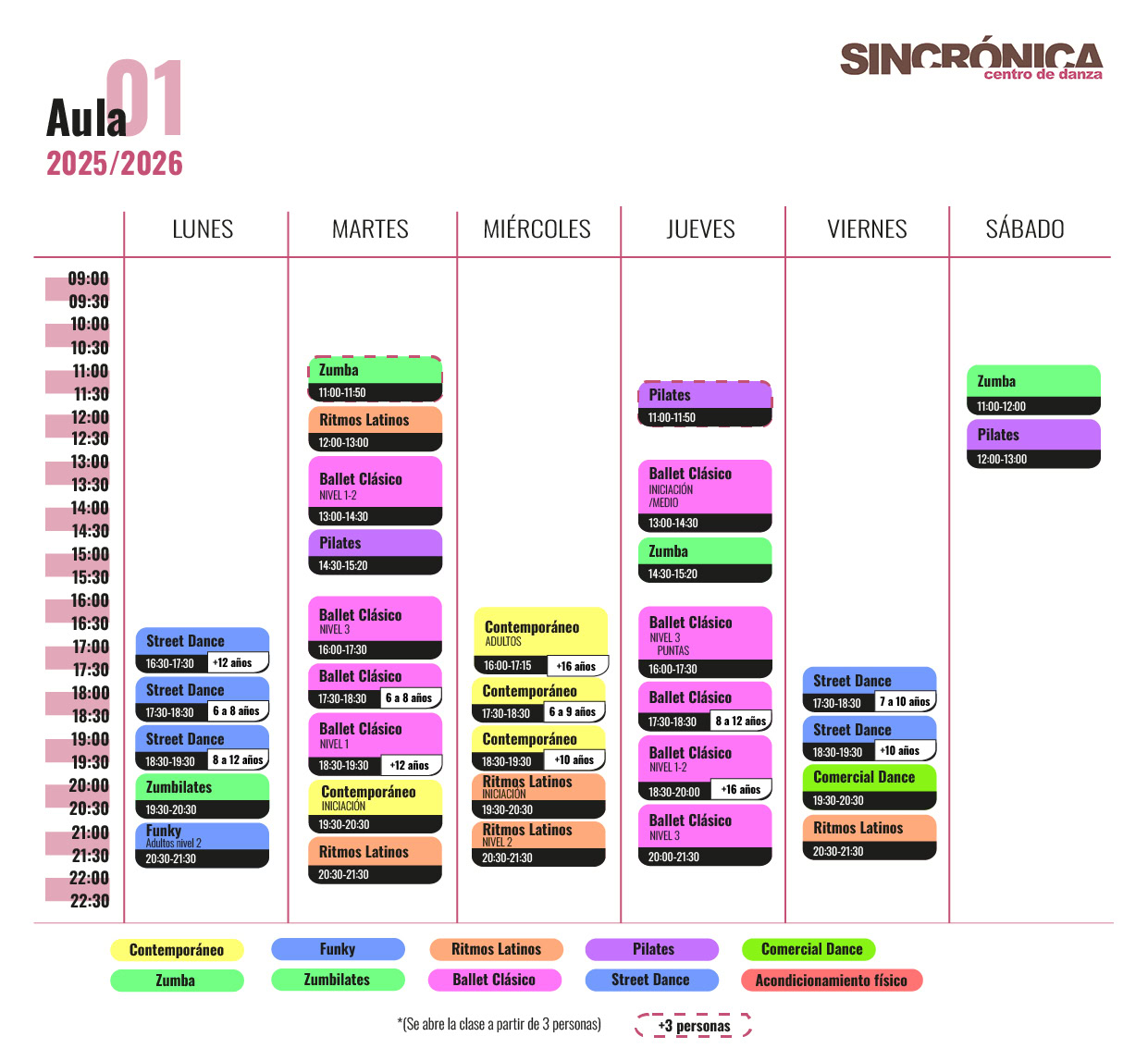 Horario Aula 01 SINCRONICA 25 26 1