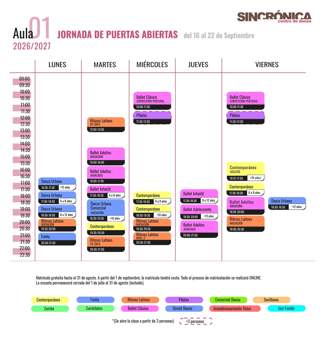 Horario Aula 01 JPA SINCRONICA 26 27